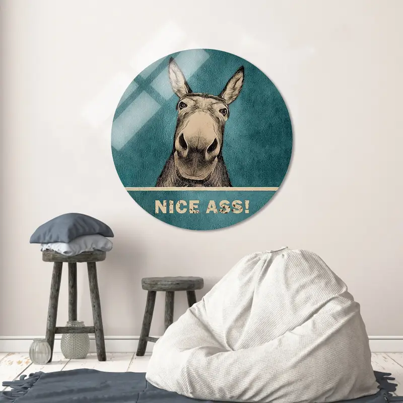 Elegant Humorous Donkey Canvas: Artistic Bathroom Decor