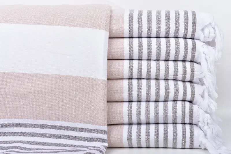 Large Turkish Towel, Organic Turkish towel, Quick-dry peshtemal, 68x36 Cotton Striped Terry Towel, Extra large Turkish bath towel, Bridesmaid Favors - 1