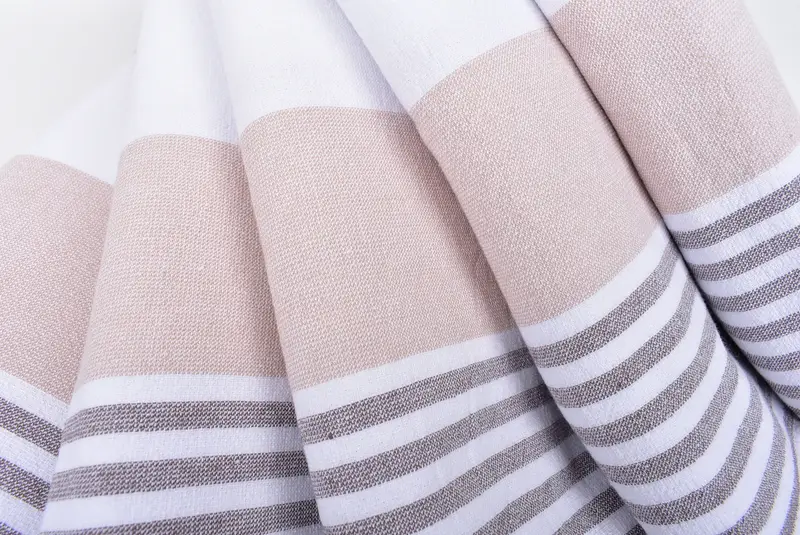 Large Turkish Towel, Organic Turkish towel, Quick-dry peshtemal, 68x36 Cotton Striped Terry Towel, Extra large Turkish bath towel, Bridesmaid Favors - 5