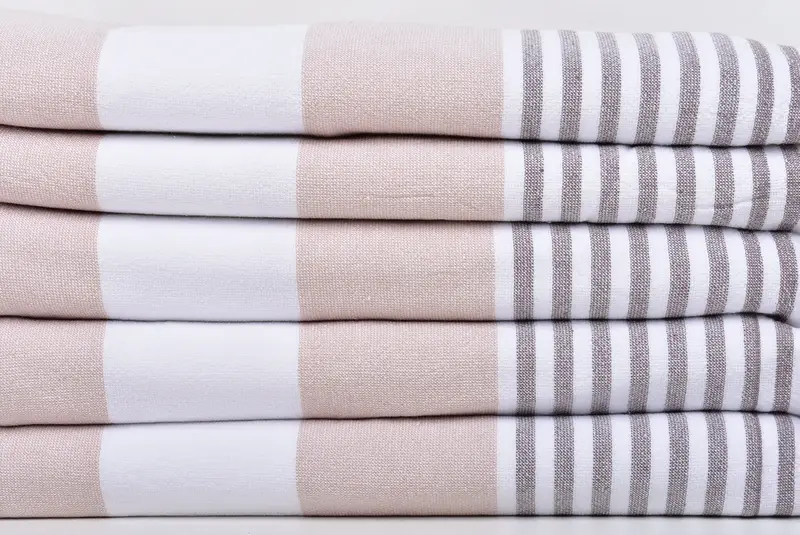 Large Turkish Towel, Organic Turkish towel, Quick-dry peshtemal, 68x36 Cotton Striped Terry Towel, Extra large Turkish bath towel, Bridesmaid Favors - 2