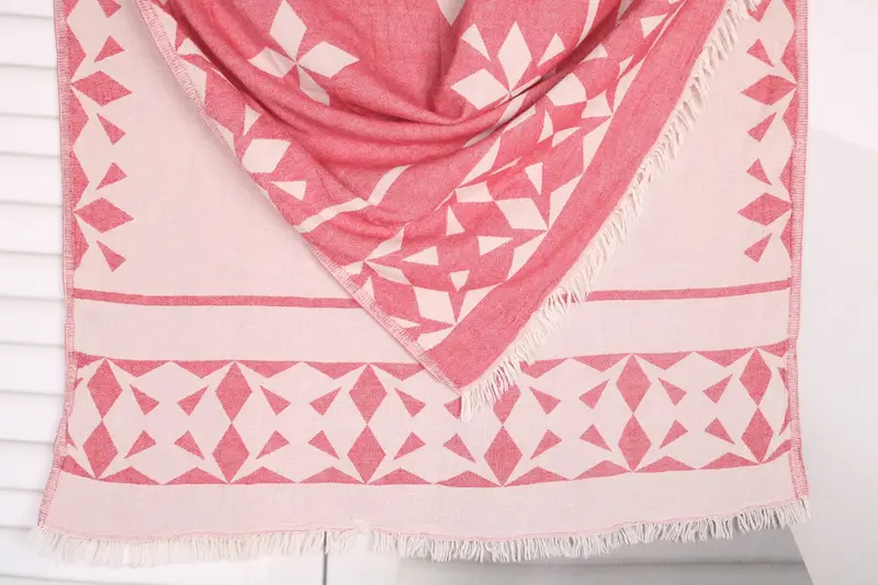 Bachelorette Party Decorations, Red Cotton Compass Rose Towel, 36x67 Inches