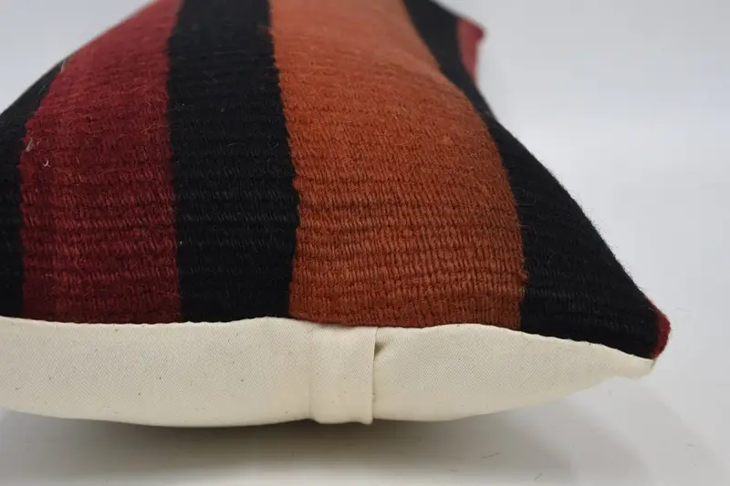 Pillow Sham, Ethnic Throw Cushion, Pillow for Sofa, Boho Pillow, Vintage Kilim Pillow, 12x24 Black Pillow Cover, Handmade Pillow - 5