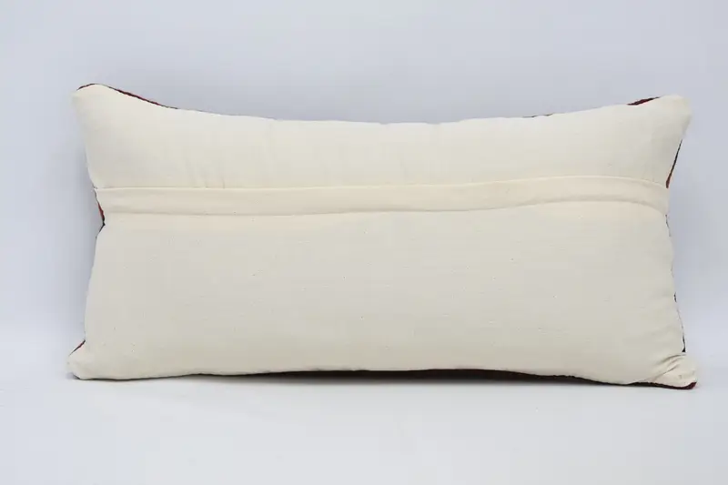 Pillow Sham, Ethnic Throw Cushion, Pillow for Sofa, Boho Pillow, Vintage Kilim Pillow, 12x24 Black Pillow Cover, Handmade Pillow - 6