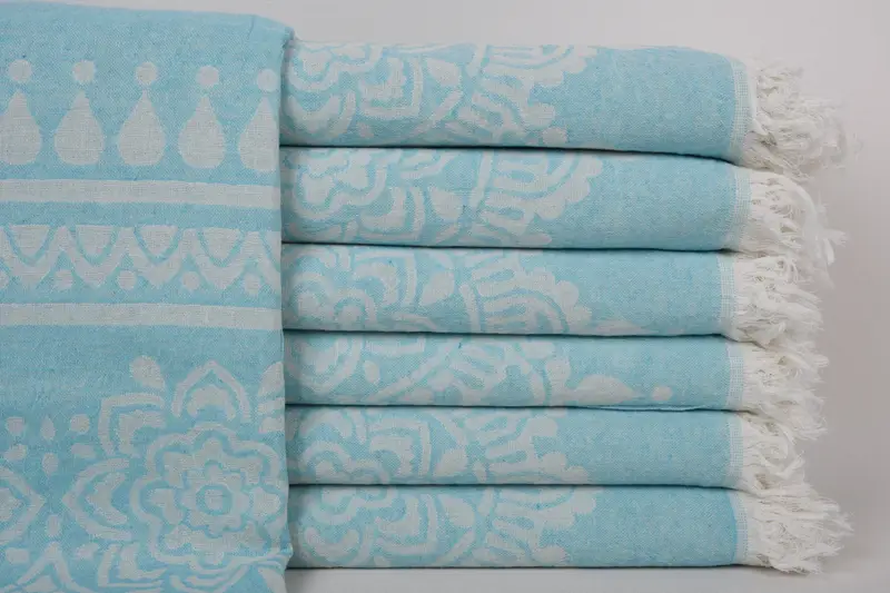Bridal Party Gifts, Custom Beach Towel, 74x36 Cotton Floral Patterned Towel, Bachelorette Party Gifts Bridesmaids, Peshtemal Towel USA, Luxury towel - 1