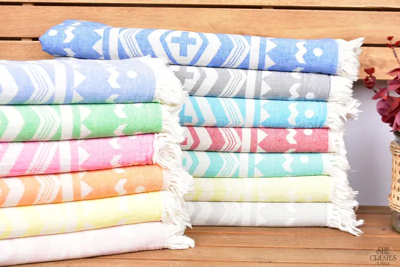 Bridal Shower Favors, Mother Of The Groom Gift, Organic Towel, Sand-free towel, Bridemaids Beach Towel, Gift For Him, 70x36 Cotton Plus Design Towel - 1