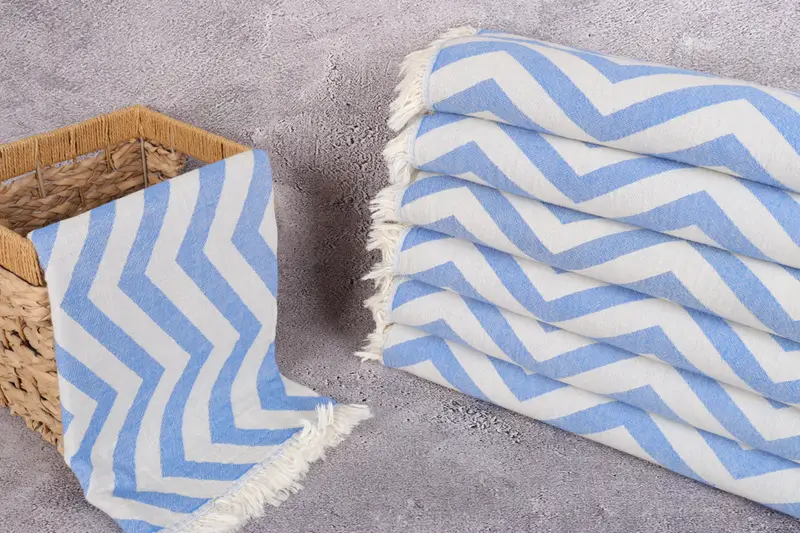 Xmas Gifts, Traditional Turkish peshtemal for hammam, Beach Towel Bulk, Organic towel, Bridesmaid Gift Towel, 70x40 Cotton Zigzag Design Towel - 3