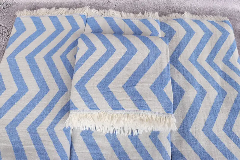 Xmas Gifts, Traditional Turkish peshtemal for hammam, Beach Towel Bulk, Organic towel, Bridesmaid Gift Towel, 70x40 Cotton Zigzag Design Towel - 4