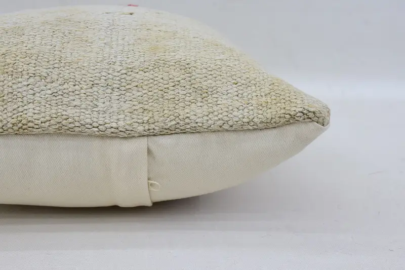Cushion Case, Pillow for Sofa, 14x14 White Cushion Case, Rustic Pillow, Boho Chic Cushion, Bright Pillow Sham, Kilim Cushion Sham, Boho Pillow - 5