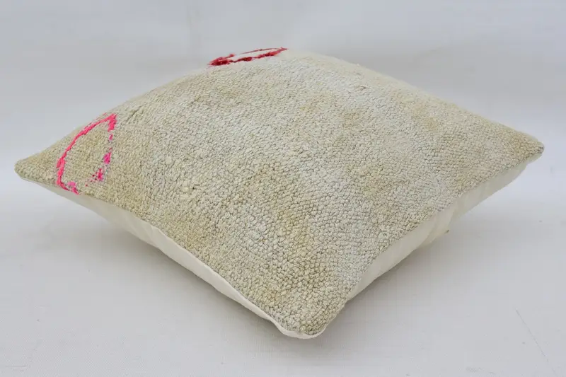 Cushion Case, Pillow for Sofa, 14x14 White Cushion Case, Rustic Pillow, Boho Chic Cushion, Bright Pillow Sham, Kilim Cushion Sham, Boho Pillow - 6