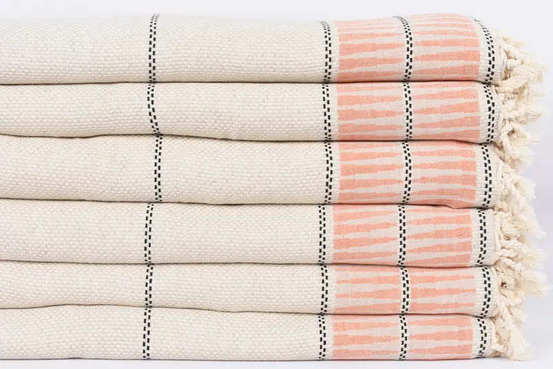 Bridal Shower Gift, Turkish Towel Blanket, Throw Blanket, 104x96 Cotton Striped Towel, Organic Throw, Bachelorette Party Favor, Personalized Blanket - 3