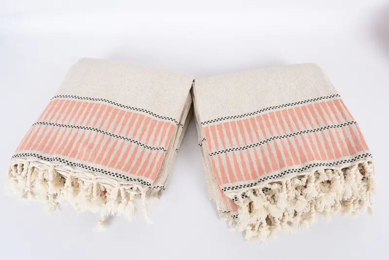 Bridal Shower Gift, Turkish Towel Blanket, Throw Blanket, 104x96 Cotton Striped Towel, Organic Throw, Bachelorette Party Favor, Personalized Blanket - 6