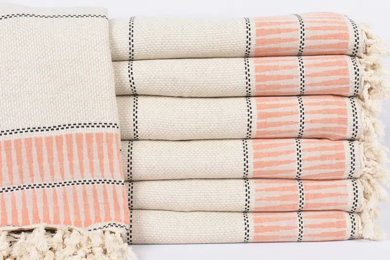 Bridal Shower Gift, Turkish Towel Blanket, Throw Blanket, 104x96 Cotton Striped Towel, Organic Throw, Bachelorette Party Favor, Personalized Blanket - 1