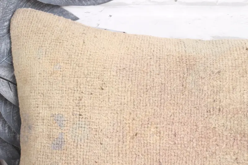 Turkish Kilim Pillow, Home Decor Pillow, Neutral Throw Cushion Case, 12x20 Beige Cushion Cover, Kilim Pillow, Meditation Cushion, Pillow - 2