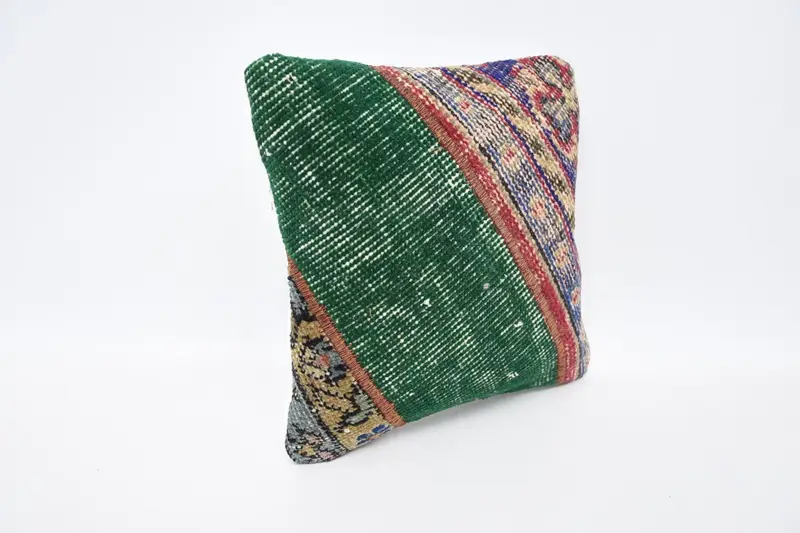 12x12 Green Cushion Case, Pillow for Sofa, Turkish Pillow, Vintage Pillow, Cushion Cover, Bright Pillow Case, Traditional Pillow Sham - 3