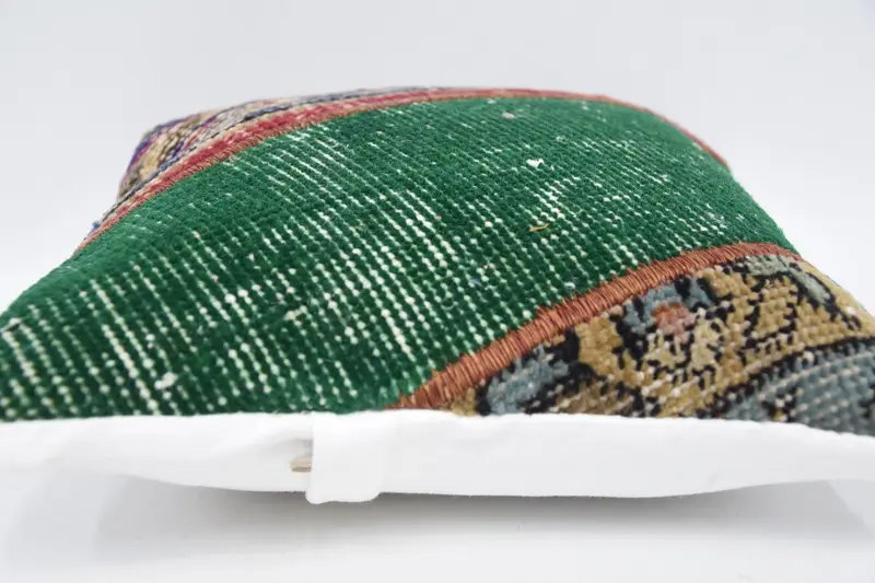 12x12 Green Cushion Case, Pillow for Sofa, Turkish Pillow, Vintage Pillow, Cushion Cover, Bright Pillow Case, Traditional Pillow Sham - 5