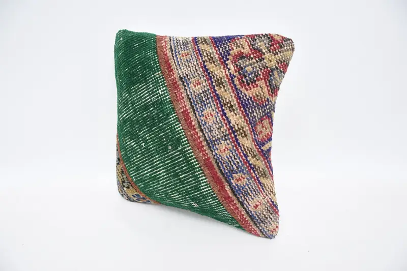 12x12 Green Cushion Case, Pillow for Sofa, Turkish Pillow, Vintage Pillow, Cushion Cover, Bright Pillow Case, Traditional Pillow Sham - 4