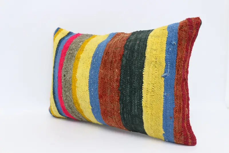Pillow Cover, Outdoor Bolster Pillow, Kilim Cushion Sham, Boho Pillow Sham Cover, 16x24 Yellow Pillow, Armchair Pillow Case, Gift Pillow - 4