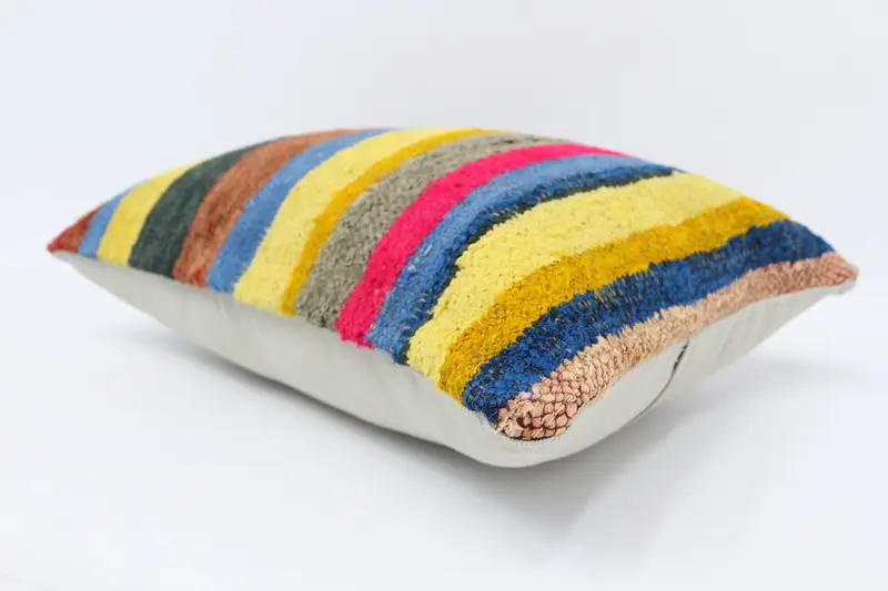 Pillow Cover, Outdoor Bolster Pillow, Kilim Cushion Sham, Boho Pillow Sham Cover, 16x24 Yellow Pillow, Armchair Pillow Case, Gift Pillow - 6