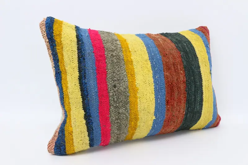 Pillow Cover, Outdoor Bolster Pillow, Kilim Cushion Sham, Boho Pillow Sham Cover, 16x24 Yellow Pillow, Armchair Pillow Case, Gift Pillow - 3