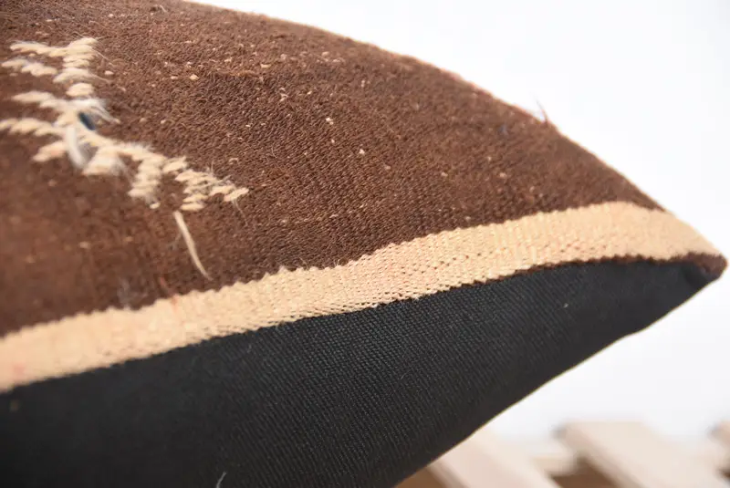 Outdoor Throw Pillow, 24x24 Brown Pillow Sham, Floor Pillow Case, Pillow Sham, Handmade Kilim Cushion, Vintage Pillow, Pillow for Sofa - 7