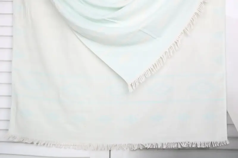 Personalised Gift, Wedding Favors, Personalized Gifts, Scarf Towel, Embroidered Towel, Turkish beach towel with fringe, 70x36 Cotton Geometric Towel - 1