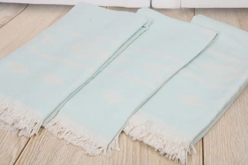 Personalised Gift, Wedding Favors, Personalized Gifts, Scarf Towel, Embroidered Towel, Turkish beach towel with fringe, 70x36 Cotton Geometric Towel - 7