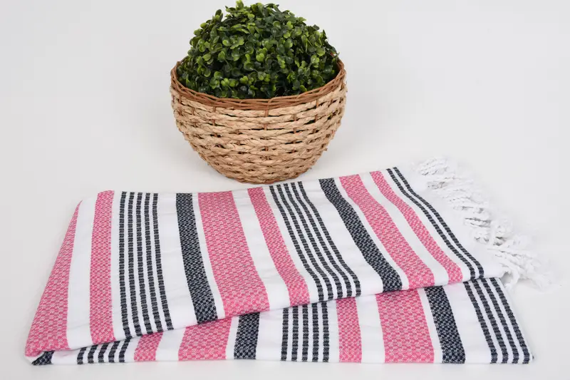 Embroidery Towels, Custom Towel Beach, Summer Gift, Best Wedding Gift, Lightweight towel, Quick-dry peshtemal, 70x40 Cotton Striped Towel - 4