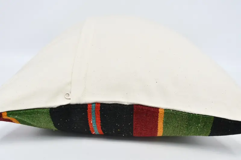 Kilim Pillow Cover, 20x28 Green Pillow Cover, Gift Pillow, Pillow Case, Ethnical Kilim Rug Pillow, Outdoor Bolster Cushion - 6