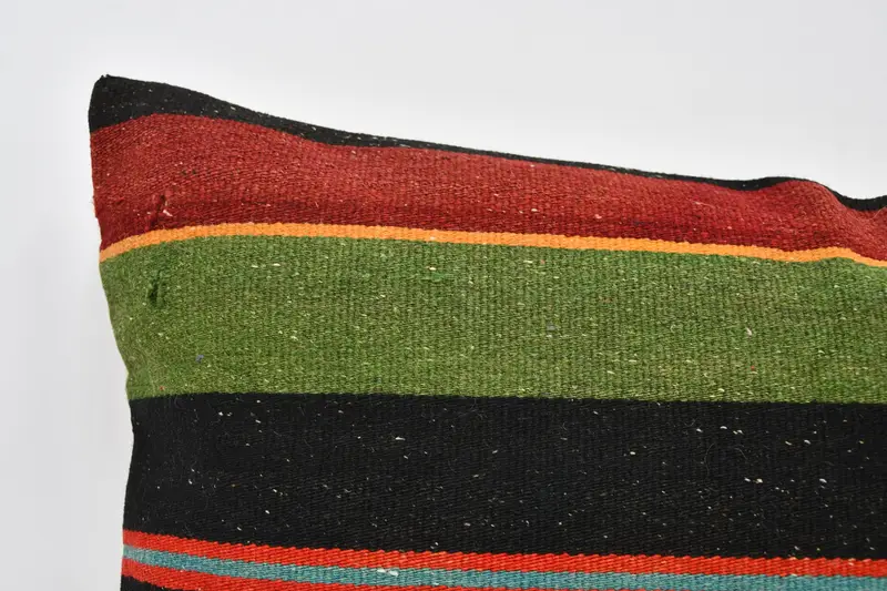 Kilim Pillow Cover, 20x28 Green Pillow Cover, Gift Pillow, Pillow Case, Ethnical Kilim Rug Pillow, Outdoor Bolster Cushion - 2