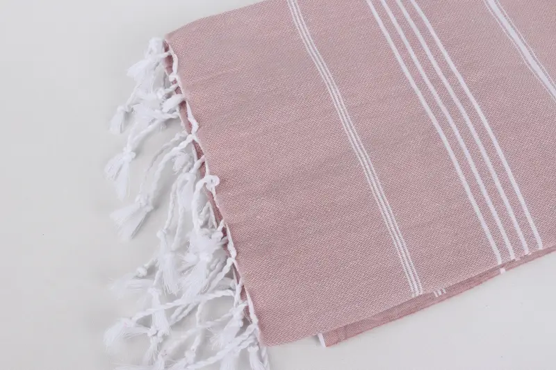 Organic towel, Spa Towel, Cotton towel, Yoga Towel, Fringed Turkish towel for poolside, 70x40 Cotton Striped Towel, Absorbent towel, Bathroom Towel - 7