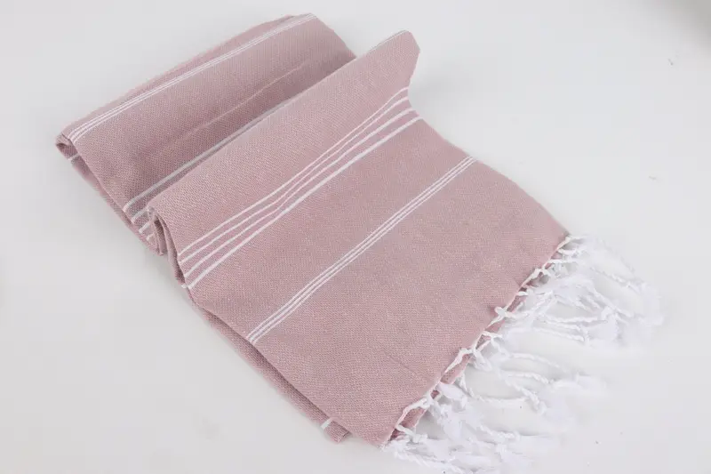 Organic towel, Spa Towel, Cotton towel, Yoga Towel, Fringed Turkish towel for poolside, 70x40 Cotton Striped Towel, Absorbent towel, Bathroom Towel - 6