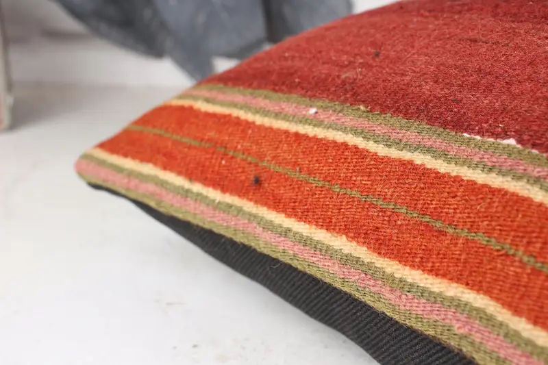 Almohada de alfombra de kilim étnico, almohada de regalo, cubierta de almohada roja de 10x20, cubierta de almohada de kilim, funda de cojín de almohada de regalo personalizada, funda de almohada - 6