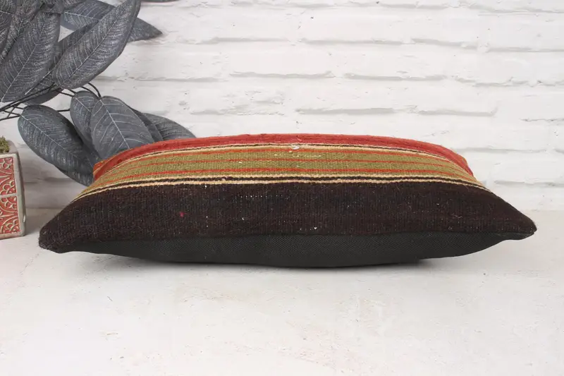 Almohada de alfombra de kilim étnico, almohada de regalo, cubierta de almohada roja de 10x20, cubierta de almohada de kilim, funda de cojín de almohada de regalo personalizada, funda de almohada - 5