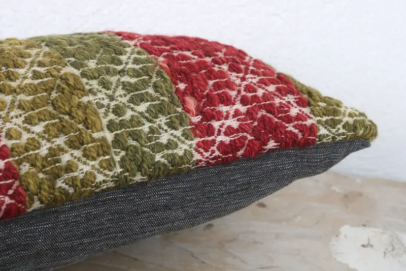 Vintage Kilim Pillow, Pillow, Boho Pillow Sham Cover, Kilim Cushion Sham, Art Deco Cushion, Living Room Throw Cushion, 8x16 Red Cushion Cover - 6