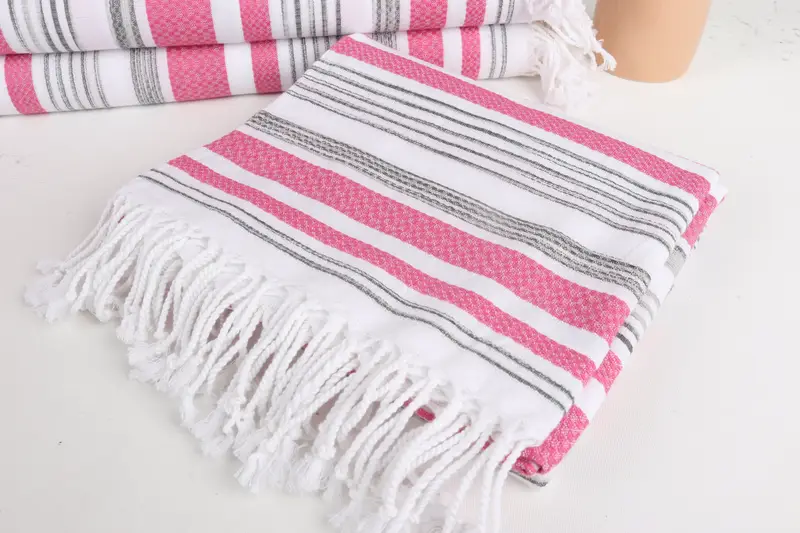 Bio -Handtuch, 70x36 Baumwollstreifenhandtuch, Peshtemal Handtuch, Reisehandtuch, handgefertigtes türkisches Hammam -Handtuch, personalisiertes Strandtuch, Angestellte Geschenke - 5