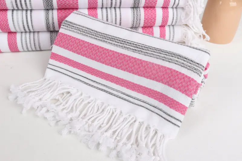 Bio -Handtuch, 70x36 Baumwollstreifenhandtuch, Peshtemal Handtuch, Reisehandtuch, handgefertigtes türkisches Hammam -Handtuch, personalisiertes Strandtuch, Angestellte Geschenke - 4