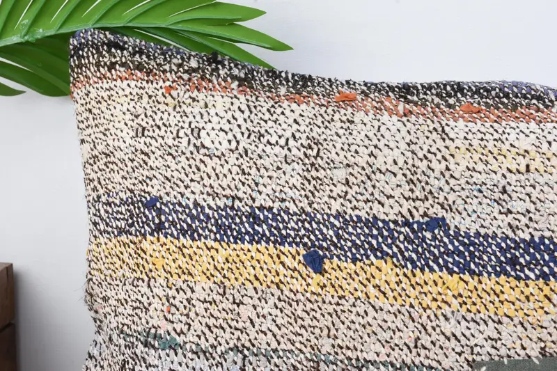Nautical Throw Cushion Case, Kilim Pillow, Accent Throw Pillow, Handmade Kilim Cushion, Cushion Case, Kilim Pillow Cover, 12x24 Beige Pillow Case - 2