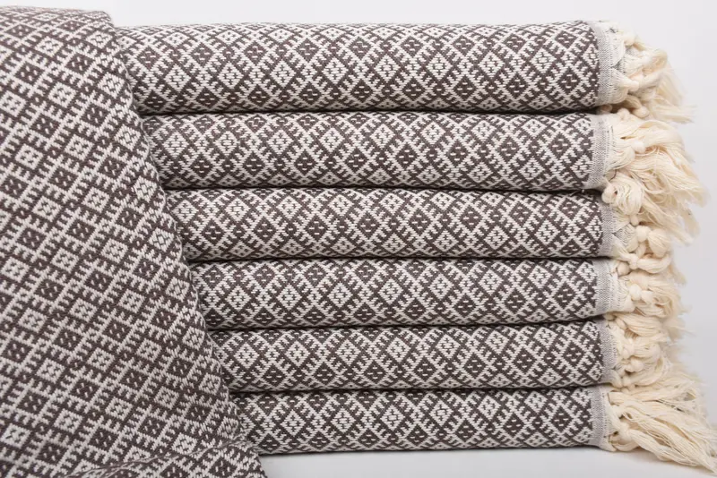 Gift For Her Diamond Towel Dark Brown Cotton Bath Towel, 40x71 Inches