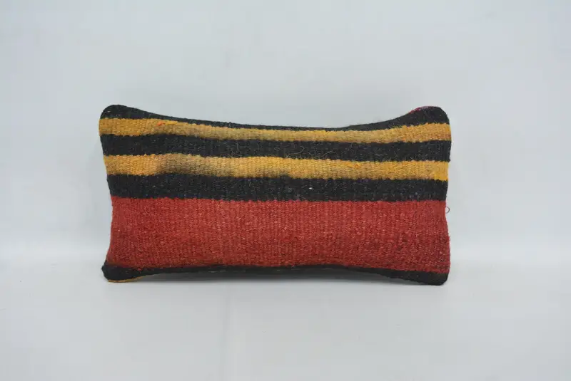 Pillow for Couch, Kilim Pillow, Handmade Pillow Cover, Neutral Throw Pillow Cover, Cushion Cover, 8x16 Red Pillow, Turkish Kilim Pillow - 1