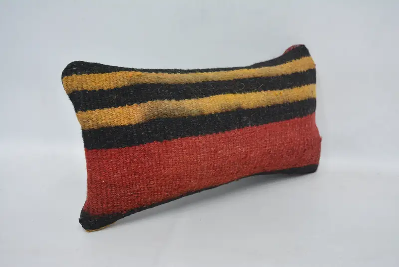 Pillow for Couch, Kilim Pillow, Handmade Pillow Cover, Neutral Throw Pillow Cover, Cushion Cover, 8x16 Red Pillow, Turkish Kilim Pillow - 3
