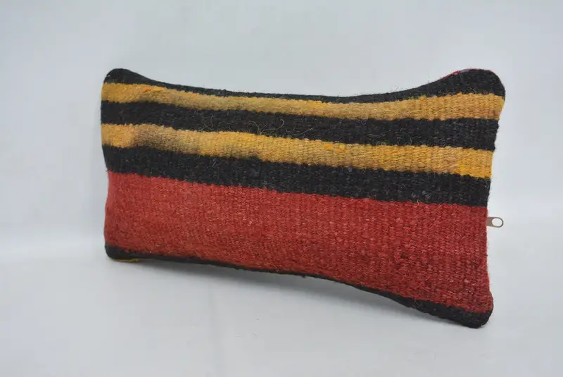Pillow for Couch, Kilim Pillow, Handmade Pillow Cover, Neutral Throw Pillow Cover, Cushion Cover, 8x16 Red Pillow, Turkish Kilim Pillow - 4