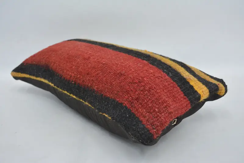 Pillow for Couch, Kilim Pillow, Handmade Pillow Cover, Neutral Throw Pillow Cover, Cushion Cover, 8x16 Red Pillow, Turkish Kilim Pillow - 6