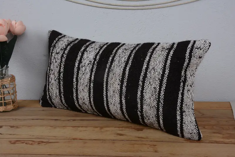 12x24 Beige Cushion Case, Pillow Case, Handmade Pillow Cover, Kilim Pillow, Gift Pillow, Kilim Pillow Cover, Luxury Pillow Cover, Boho Chic Cushion - 4