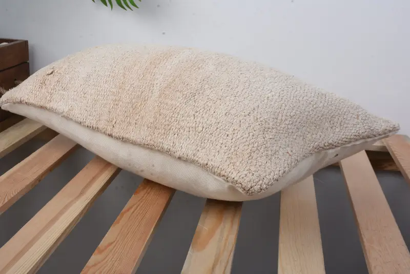 12x20 Beige Cushion Cover, Kilim Cushion Sham, Turkish Kilim Pillow, Handmade Kilim Cushion, Bohemian Cushion Pillow, Pillow Cover - 6
