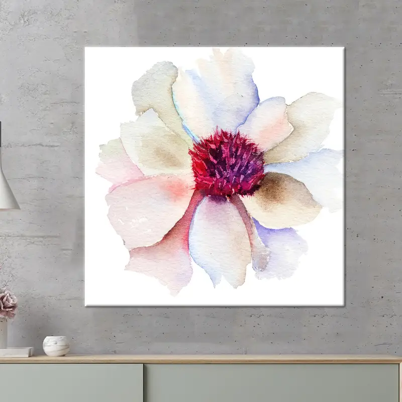 Modern Abstract Pink Watercolor Canvas Print, Elegant Home Decor