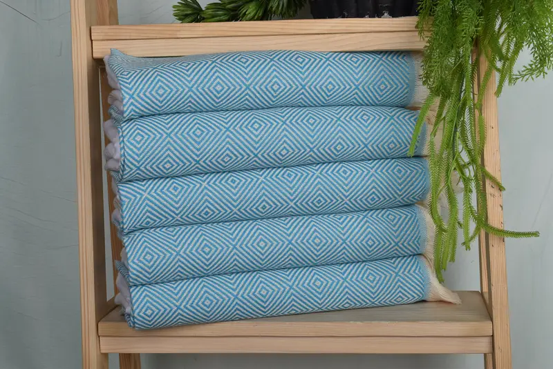 Custom Hand Towel Turquoise Cotton, 20x28 Inches