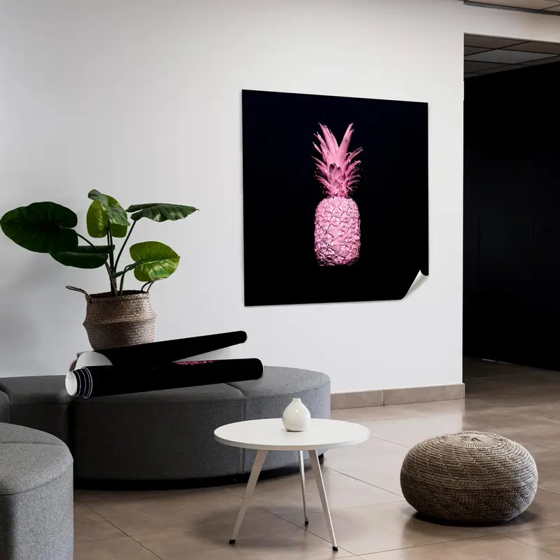 Zarif Siyah Ananas Mutfak Kanvas Tablo Baskı: Sanatsal Ev Dekorasyonu