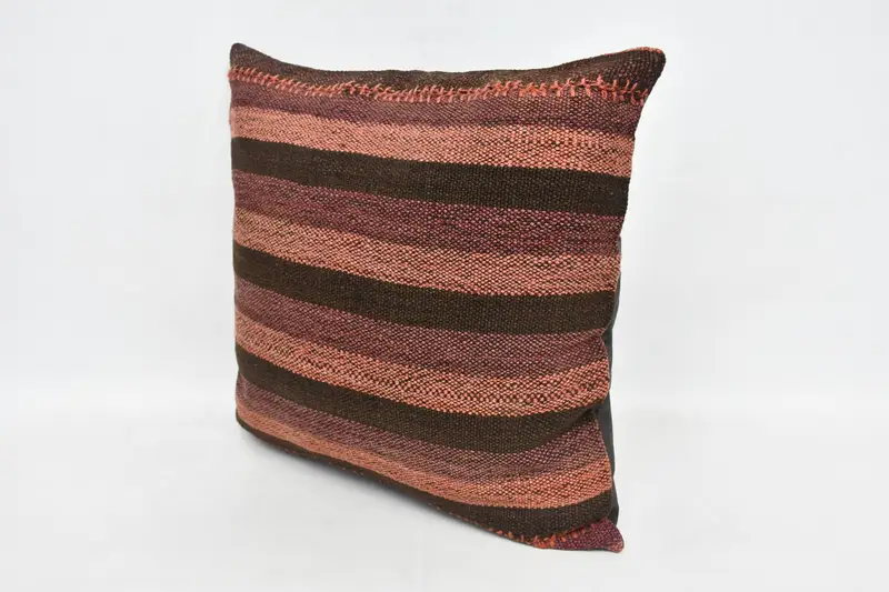 Interior Designer Pillow, Kilim Cushion Sham, 20x20 Brown Pillow Cover, Couch Cushion, Boho Pillow Sham Cover, Pillow Cover - 4