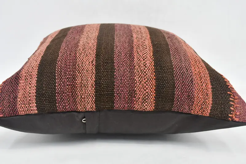 Interior Designer Pillow, Kilim Cushion Sham, 20x20 Brown Pillow Cover, Couch Cushion, Boho Pillow Sham Cover, Pillow Cover - 6