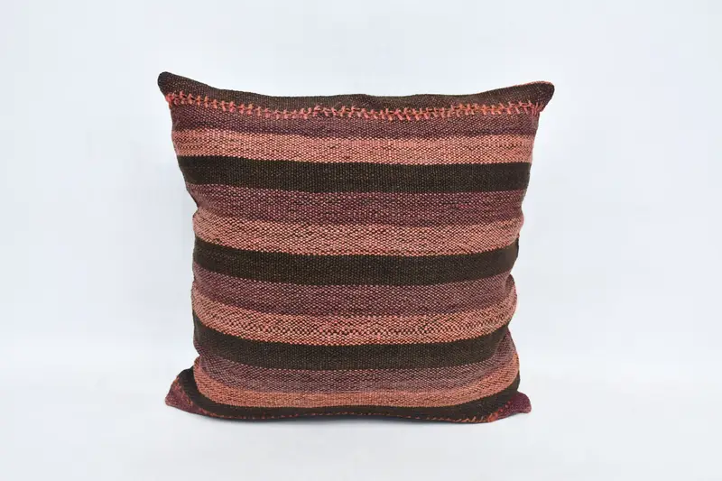 Interior Designer Pillow, Kilim Cushion Sham, 20x20 Brown Pillow Cover, Couch Cushion, Boho Pillow Sham Cover, Pillow Cover - 1